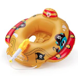 Plaukimo ratukas Piratų laivas su vairu ir garsiniu signalu